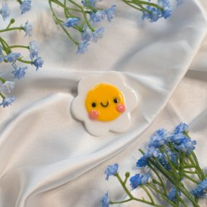 Blushy Flower Clay Magnet