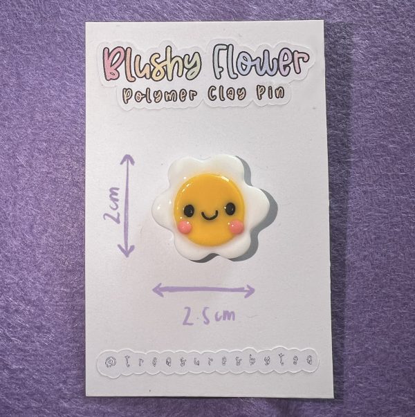 Blushy Flower Clay Pin - Image 2