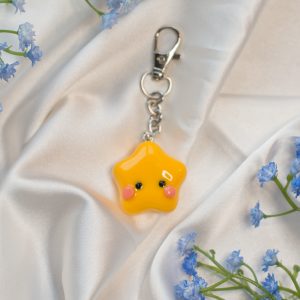 Blushy Star Clay Keychain
