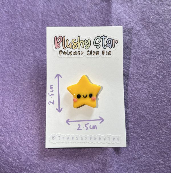 Blushy Star Clay Pin - Image 2