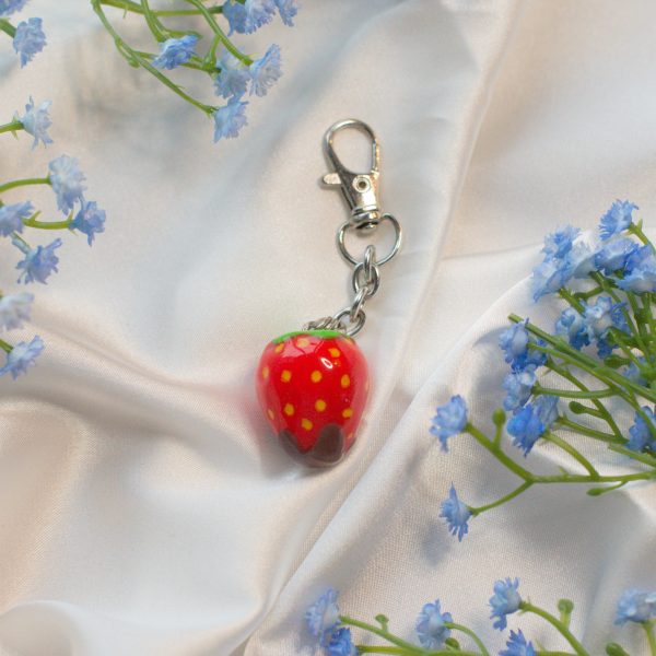 Choccy Strawb Clay Keychain