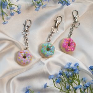 Colourful Pastel Donut Keychain