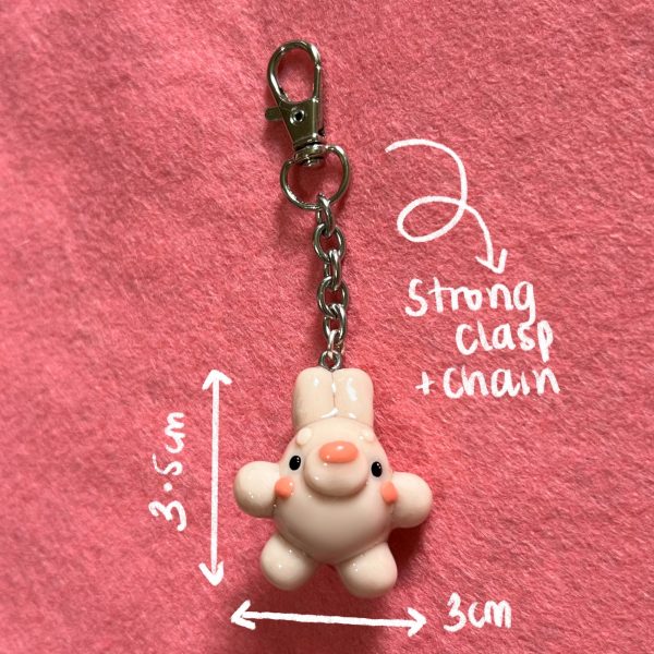 Chonky Bunny Clay Keychain - Image 2