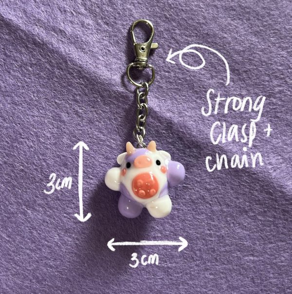 Chonky Cow Clay Keychain - Image 2