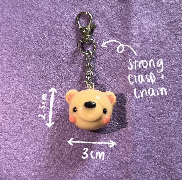 Bear Head Clay Keychain - Image 2